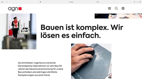 Screenshot der Website www.agn.de
